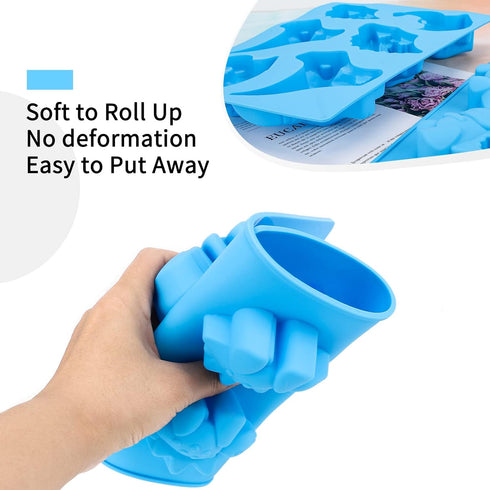 Beasea Dinosaur Soap Mold, 2 Pack 3D Silicone Mat Mini Chocolate Cake Fondant Candy Cookie Baking Making Clay Ice DIY Hard Resin Gummy Cube Tray S...