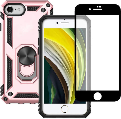 Yiakeng iPhone 8 Case, iPhone 7 Case, iPhone SE 2020/2022 Case with Screen Protector, Military Grade Protective Cases with Ring for iPhone 8/7/SE ...