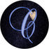 C Blue Moon Heart Space Galaxy Sky Monogram Initial Letter...