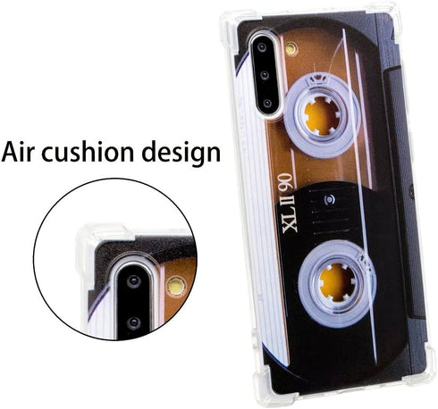 FAteam Case for Galaxy Note 10,with Reinforced Corners TPU Soft Bumper Retro Music Cassette Tape Phone Case Compatible with Samsung Galaxy Note 10...