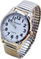 Big Dial Men’s Women's Easy Tto Read Sliver Stainless Steel Digital Watch Spring Strap Bracelet Elastic Wrist Watches (Dial 40 White)...