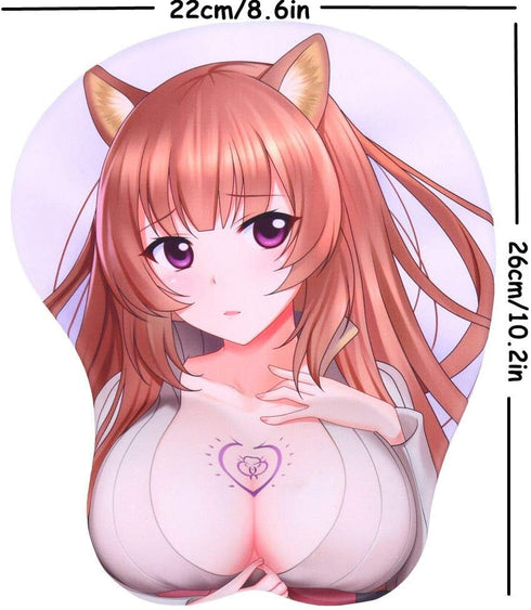 Raphtalia 3D Mousepads Anime Mouse Pads with Wrist Rest 2Way Skin (Raphtalia F)...