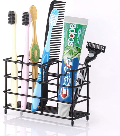 Toothbrush Holder Stainless Steel Tooth Brush Holder for Bathroom, Multi-Functional 7 Slots for Toothpaste Razor Stand Bathroom Organizer Countert...