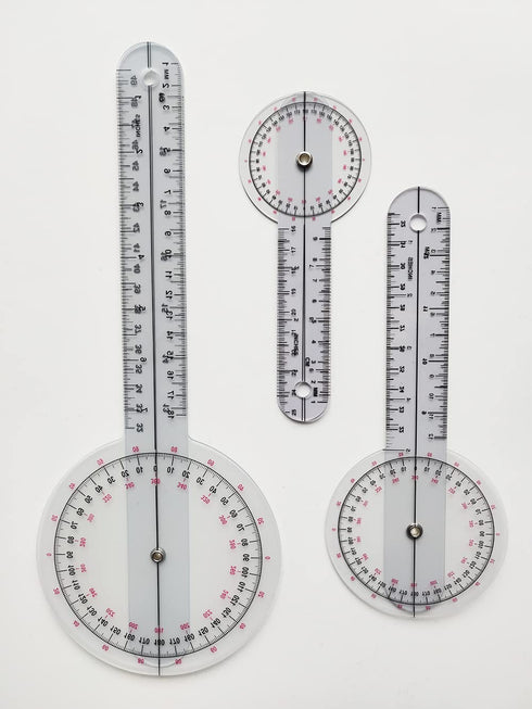 Goniometer Set 3 Pieces 12", 8", 6" Body Measuring Tape - Physical Therapy, Occupational Therapy, Fitness, Medical Protractor Angle Ruler Measurin...