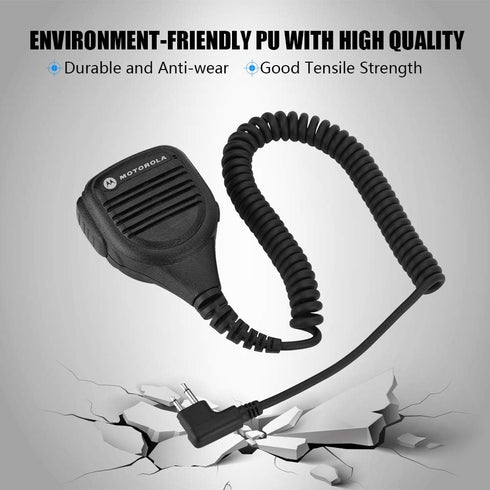 FOSA 3.5mm Headphone Jack Speaker mic,Portable Handheld Walkie Talkie Radio Microphone Waterproof Dustproof with Steel Belt Clip for GP88S,GP2000,...