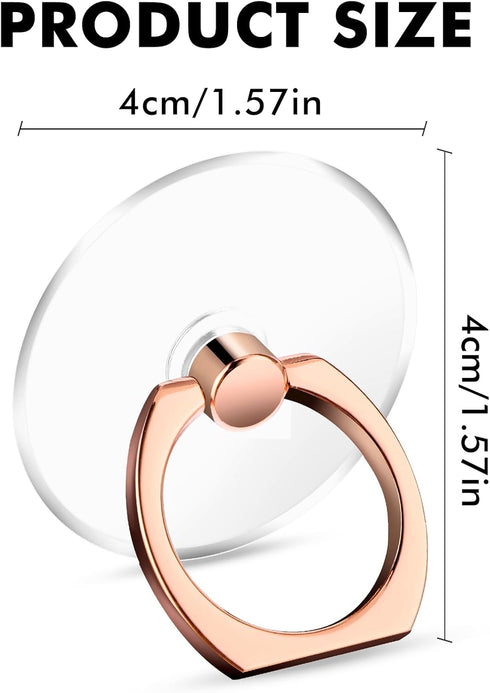 Transparent Phone Ring Holder Grip Cell Phone Ring Holder Finger Kickstand 360° Degree Rotation Clear Phone Ring Stand for Cell Phone Tablet Case ...