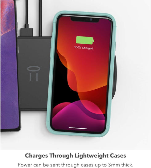 Halo Dual Wireless Charging Pad - Made for Apple Airpods, iPhone 12 Pro, 12 Pro Max, 12 Mini, iPhone 11, 11 Pro, 11 Pro Max and Samsung Other Qi-E...