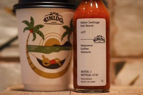 Señor Lechuga Hot Sauce .507 Habanero, Coffee, Cáscara with Café Unido...
