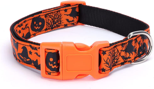 Dog Collar for Small Medium Large Dogs, Adjustable Soft Puppy Collars with Quick Release Buckle Walking Running Training (L, Pumpkin)...