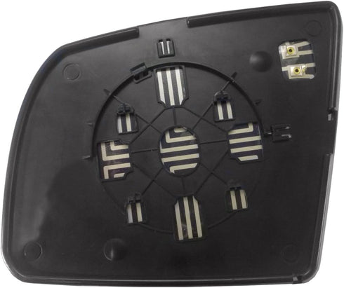 Passenger Side Heated Mirror Glass w/backing plate, Toyota Sequoia SR5 Model, Tundra Base, SR5 Model, 7 3/16" x 8 1/4" x 10 3/4" (w/o turn signal,...