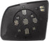 Passenger Side Heated Mirror Glass w/backing plate, Toyota Sequoia SR5 Model, Tundra Base, SR5 Model, 7 3/16" x 8 1/4" x 10 3/4" (w/o turn signal,...