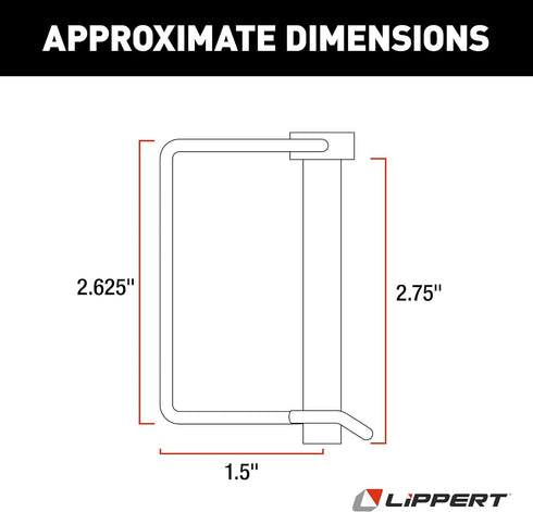 Lippert Components Ground Control 3.0 Replacement RV Leveling System Jack Footpad Snap Pin, 3" x 3/8" Diameter Snapper with Spring Clip - 225598...