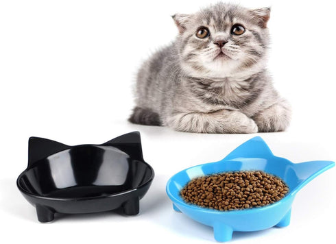 Skrtuan Cat Bowl, Non-Slip, BPA Free Melamine, Easy to Clean, Shallow Design for Cats...