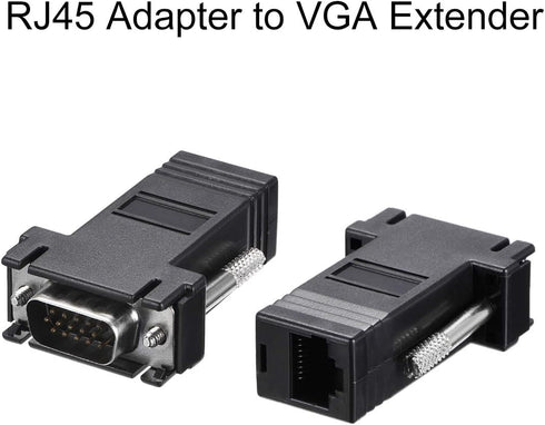 uxcell RJ45 to VGA Extender Adapter RJ45 Female Enternet to DB15 Male Port for Multimedia Video Black...