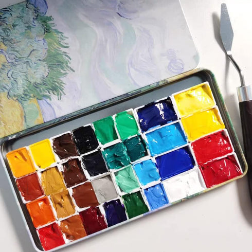 FCLUB Empty Watercolor Palette, 20 Wells with Magnetic Strips and Lightweight, Metal Watercolor Palette, Paint Holder, Paint Palette, Paint Tray P...