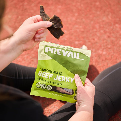 PREVAIL Lemongrass Grass-Fed Beef Jerky | Gluten Free | 100% Grass-Fed | High Protein Snacks | Free of Preservatives | No GMO's | Pack of (3) Bags...