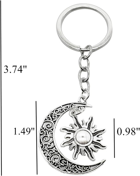 PHAETON 20PCS Moon and Sun keychain Moon keychain Sun Jewelry Pendant Moon and Sun keyring for Lover Gift...