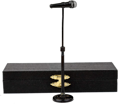 8-13cm Adjustable Miniature Microphone Mini Musical Instrument Mini Replica Model for 1:12 Action Figures Dollhouse Accessories Display Ornaments ...
