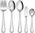 EUIRIO 5 PCS Serving Utensils Set, Stainless Steel Large Hostess Serving Set, Include Serving Spoon, Slotted Spoon, Serving Fork, Sugar Spoon and ...
