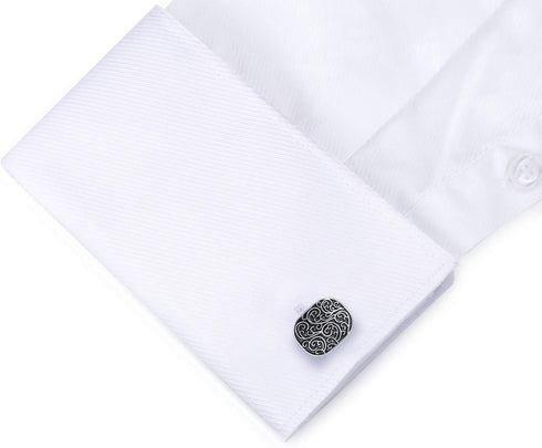 HONEY BEAR Retro Pattern Cufflinks Stainless Steel for Men Business Wedding Gift...