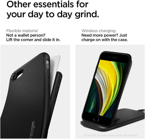 Spigen Liquid Air Armor Designed for iPhone SE 2020 Case/Designed for iPhone 8 Case (2017) / Designed for iPhone 7 Case (2016) - Black...