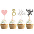 Donoter 48 Pcs He Asked She Said Yes Cupcake Toppers Diamond Ring Heart Cake Picks for Wedding Engagement Party Table Decorations...