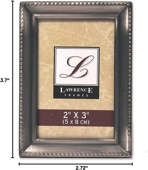 Lawrence 11523 Antique Pewter 2x3 Picture Frame - Beaded Edge Design...