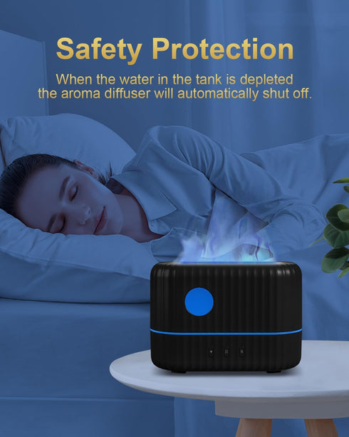 Flame Diffuser for Essential Oil, 7 Color Flame Light Intensity Modes and 2 Adjustable Cool Mist Setting Aromatherapy Diffusers Air Humidifier, 20...