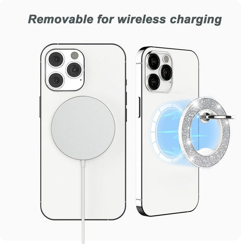Magnetic Phone Ring Holder for magsafe, Glitter Magnetic Grip Compatible with iPhone 15 14 13 12 Pro max,Pro,Plus,Mini Mag Safe Accessories,Adjust...