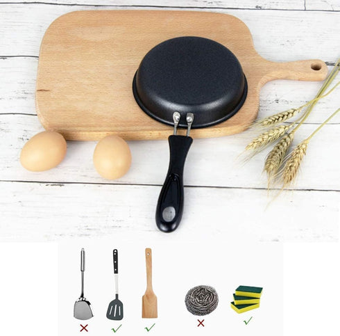 One Egg Frying Pan, Mini Induction Frying Eggs Pan, 4.7" Single Egg Durable Small Pan with Handle Heat Resistant Non Stick Pot, Portable Pan for S...