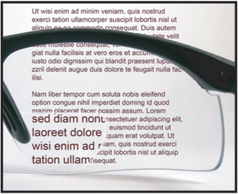 SAS Safety Sidewinder Readers Safety Glasses -Black Frame - Clear 1.5 X Reader Lens - Polybag...