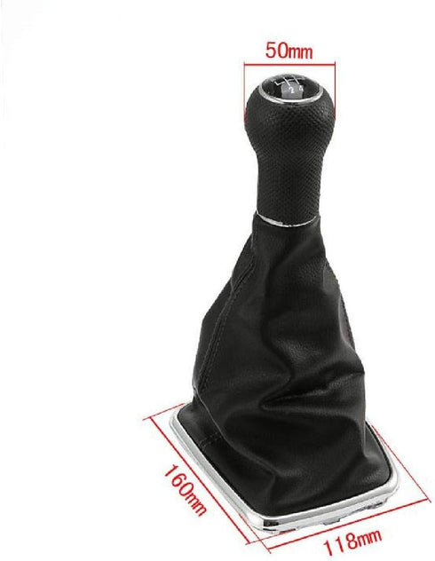 PARTOL 5 Speed Manual Shift Knob Boot, Car Gear Shifter Knob Gaiter Stick Head Lever PU Leather for VW Volkswagen MK4 GOLF/GTI/R32 1998-2005, 1998...