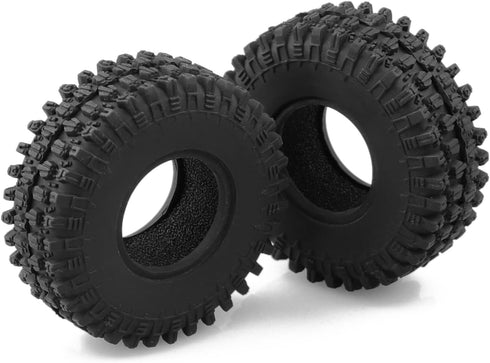 1.0 Crawler Tires w/Foam Beadlock Wheel Soft Tire for TRX4M SCX24 1/18 1/24 RC Crawler Truck, 52 * 19mm...