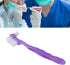 False Teeth Cleaning Brush, Elderly Portable False Teeth Container Denture Brush False Teeth Cleaning Home Travel(Purple)...