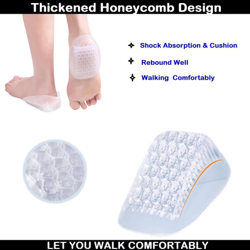 Heavy Duty Gel Heel Cups, Cushion Insert for Shock Absorption, Plantar Fasciitis, Sever’s Disease and Heel Pain Relief (2 Pairs)...