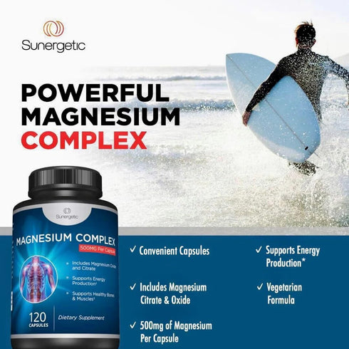 Premium Magnesium Citrate Capsules – Powerful 500mg Magnesium Oxide & Citrate Supplement – Helps Support Healthy Bones, Muscles, Teeth, Energy & R...