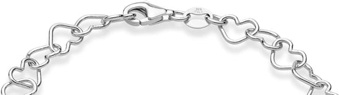 Miabella Sterling Silver Italian 5mm Rolo Heart Link Chain Bracelet for Women, Made in Italy...
