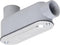 TayMac RLB100 Threaded LB Conduit Body, Die Cast Aluminum, Stamped Steel Cover, 1-Inch, Gray...
