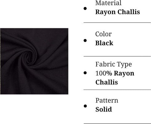 Rayon Challis Fabric by The Yard - 60" Inches Wide - Lightweight Rayon Fabric - Use Rayon Fabric by The Yard for Lounge Wear, Jumpsuits, Pajamas, ...