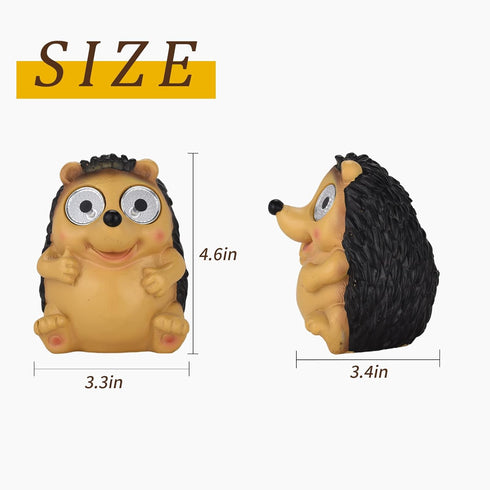 Garden Statues Hedgehog Figurines with Solar LED Lights, Unique Animal Statues Lights Housewarming Sculpture Gifts for Outdoor Decorations, Garden...