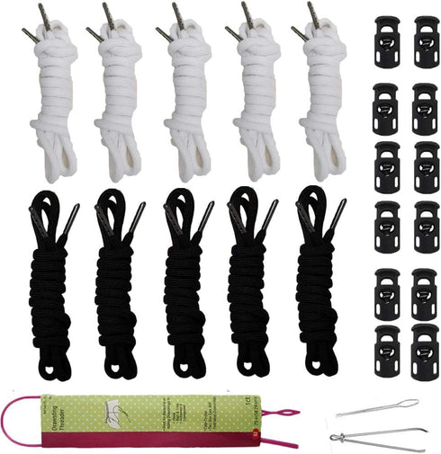 12 Pack Replacement Drawstrings for Sweatpants Shorts Hoodies with Drawstring Threaders and Cord Locks 51" Long...
