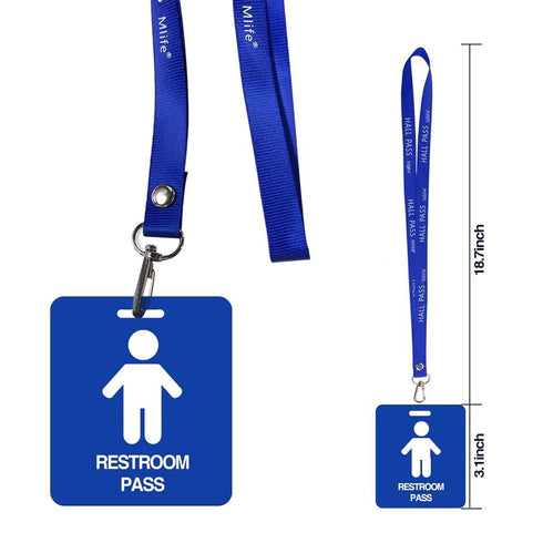 Unbreakable PVC Hall Pass Lanyards,Mlife School Passes Set for Teachers 12 Pack Hall, Bathroom, Library, Office and Nurse Classroom School Supplie...