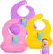 NPET 3PCS Silicone Baby Bibs for Babies & Toddlers, Waterproof Baby Bibs for Eating BPA Free Toddler Bibs 1-3 Years Soft Adjustable Fit Cute Dinos...