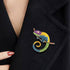 Chameleon Brooch Pin Colorful Crystal Lizard Animal Brooch Jewelry for Women...