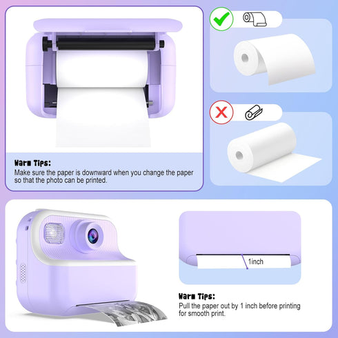 Printer Paper for Kids Instant Print Camera - Thermal Printing Paper Set Refill Replace Printer Paper - Printing Paper Replacement 6 Rolls for TOZ...