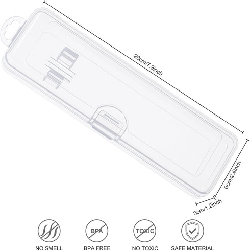 Toothbrush Case 2 Packs, Transparent Toothbrush Travel Case, Plastic Toothbrush Holder Travel Size, 7.87 x 2.36x 1.18 inches Portable Toothbrush C...