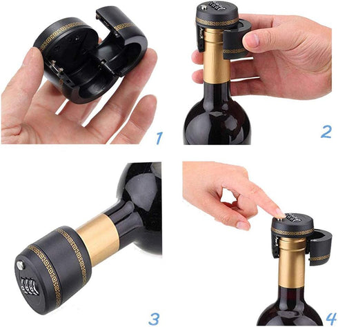 (6 PACK) Combination Lock for Wine & Liquor Bottle-Wine Bottle Top Stopper/Bottle Password Code Lock/Wine Digital Lock, The diameter of the bottle...