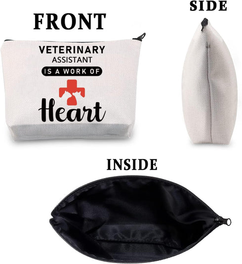 CMNIM Vet Assistant Gifts Vet Tech Makeup Bag Veterinary Assistant Is A Work of Heart Pouch Bag for Vet Tech Student Gifts (Veterinary Assistant M...