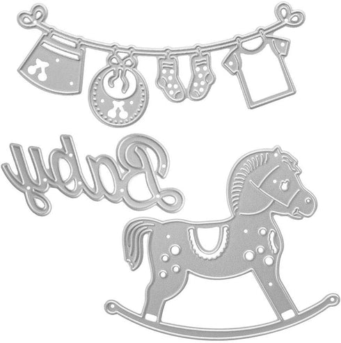 Cutting Dies Metal, Baby Party Decoration Embossing Stencils for DIY Scrapbooking Photo Album Decorative DIY Paper Cards Making Gift, Babyshower M...