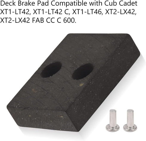 4 Pcs 761-05007 Deck Brake Pad Compatible with Troy-Bilt/Cub Cadet XT1-LT42, XT1-LT42 C, XT1-LT46, XT2-LX42, XT2-LX42 FAB CC C 600 Mower - Include...